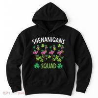 Shenanigans Squad Irish Flamingo St Patricks Day Bird Animal Hoodie thumb 0