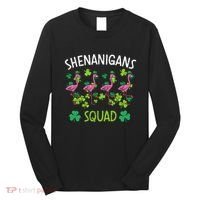 Shenanigans Squad Irish Flamingo St Patricks Day Bird Animal Long Sleeve Shirt thumb 0