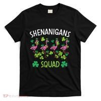 Shenanigans Squad Irish Flamingo St Patricks Day Bird Animal T-Shirt thumb 0