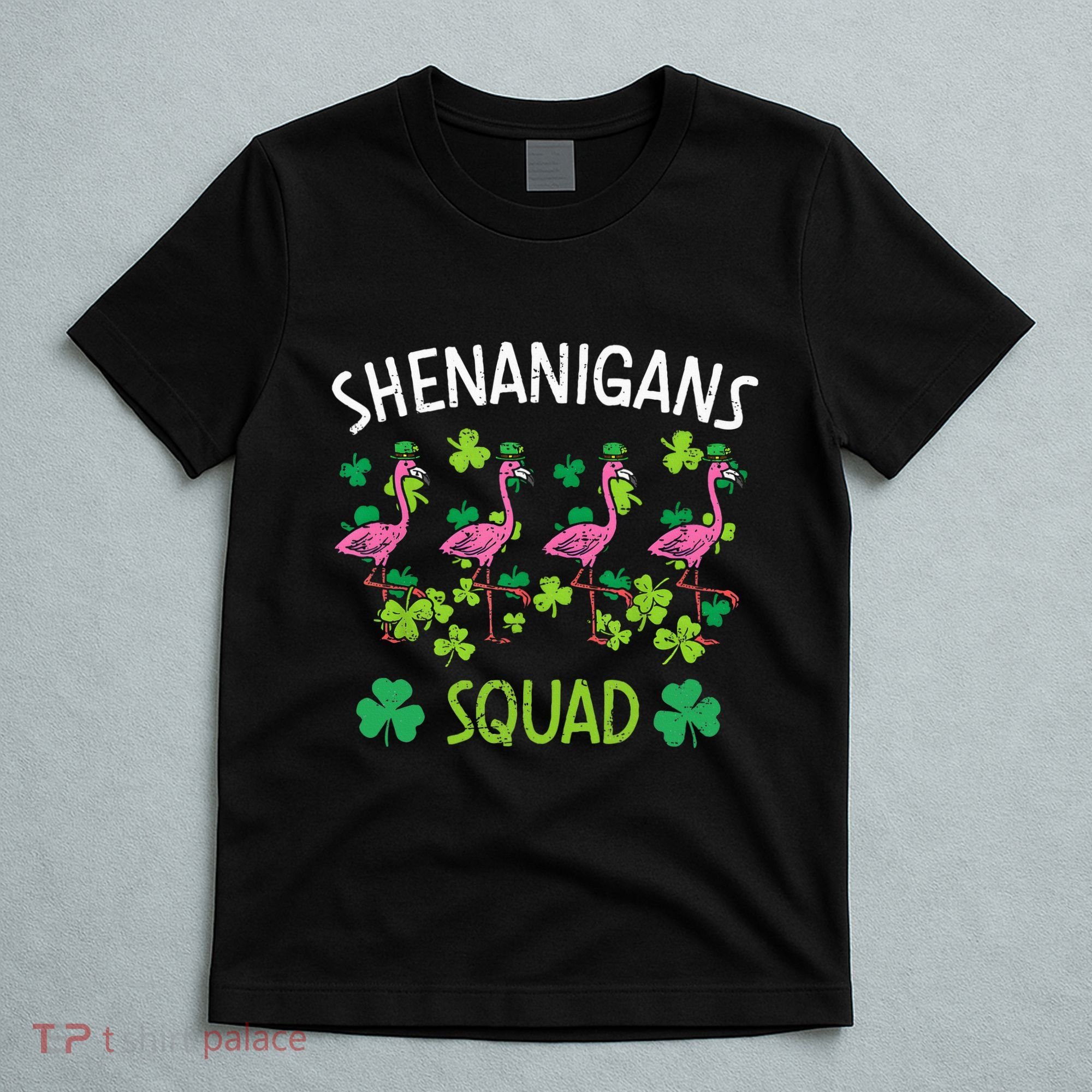 Shenanigans Squad Irish Flamingo St Patricks Day Bird Animal T-Shirt