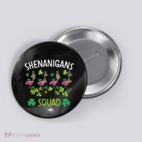 Shenanigans Squad Irish Flamingo St Patricks Day Bird Animal Button thumb 0