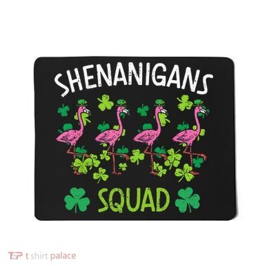 Shenanigans Squad Irish Flamingo St Patricks Day Bird Animal Mousepad