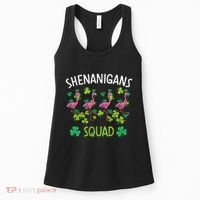 Shenanigans Squad Irish Flamingo St Patricks Day Bird Animal Women's Tank Top thumb 0