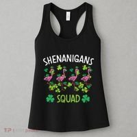 Shenanigans Squad Irish Flamingo St Patricks Day Bird Animal Women's Tank Top thumb 3
