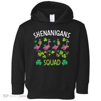 Shenanigans Squad Irish Flamingo St Patricks Day Bird Animal Toddler Hoodie