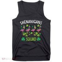 Shenanigans Squad Irish Flamingo St Patricks Day Bird Animal Tank Top thumb 0