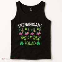 Shenanigans Squad Irish Flamingo St Patricks Day Bird Animal Tank Top thumb 2