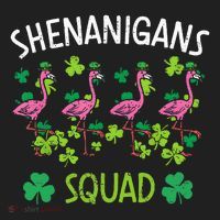 Shenanigans Squad Irish Flamingo St Patricks Day Bird Animal Golf Towel thumb 3