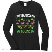 Shenanigans Squad Irish Flamingo St Patricks Day Bird Animal Women's Long Sleeve Shirt thumb 0