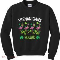 Shenanigans Squad Irish Flamingo St Patricks Day Bird Animal Kids Sweatshirt thumb 0