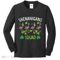 Shenanigans Squad Irish Flamingo St Patricks Day Bird Animal Kids Long Sleeve Shirt thumb 0