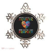 Society Says Im Autistic God Says Im Perfect Autism Ornament thumb 0