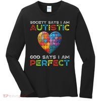 Society Says Im Autistic God Says Im Perfect Autism Women's Long Sleeve Shirt thumb 0