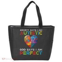 Society Says Im Autistic God Says Im Perfect Autism Tote Bag thumb 0