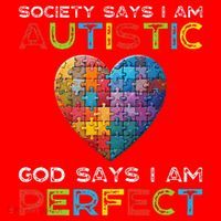 Society Says Im Autistic God Says Im Perfect Autism Santa Hat thumb 1