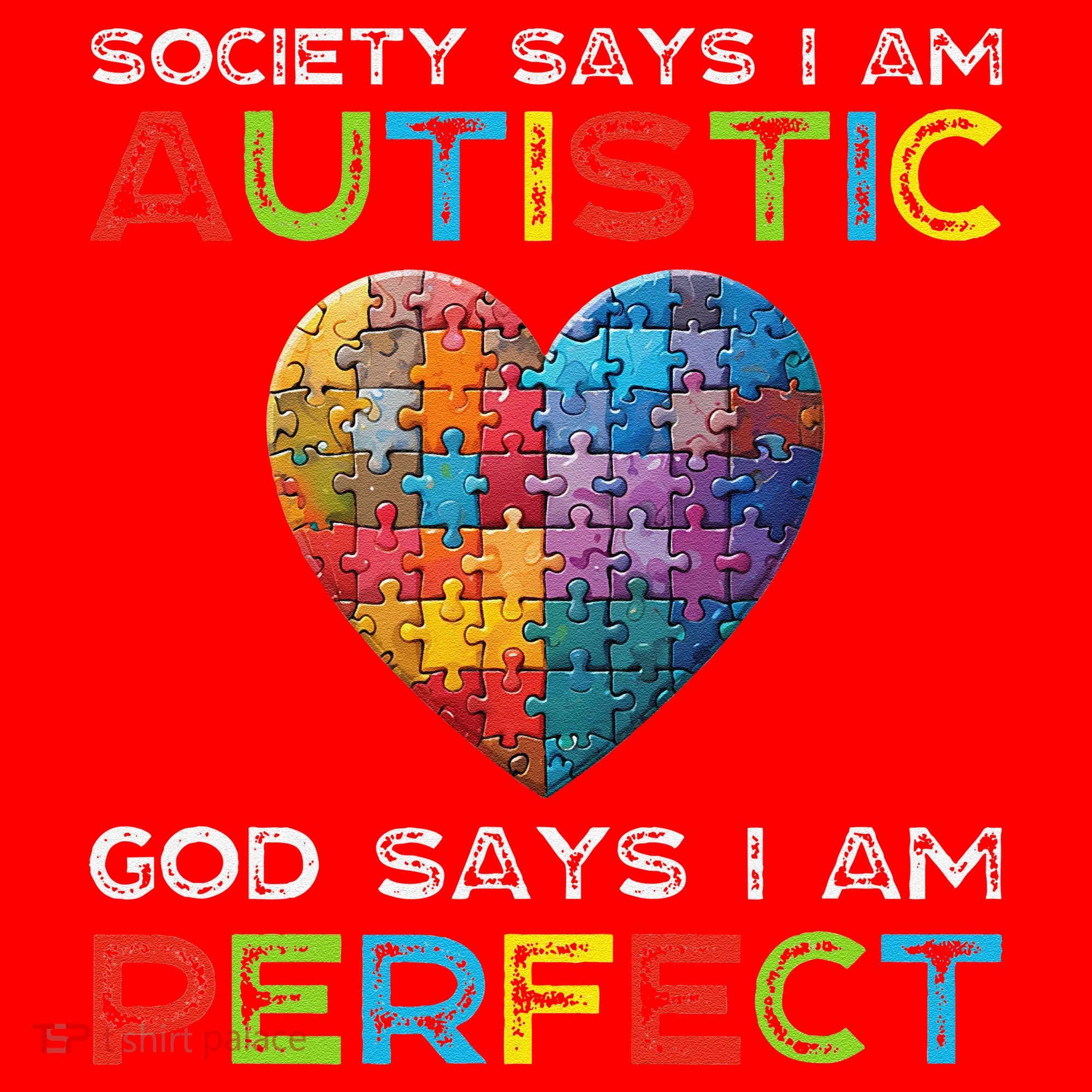 Society Says Im Autistic God Says Im Perfect Autism Santa Hat