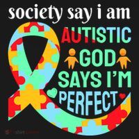 Society Say I Am Autistic God Says I'm Perfect Autism Awareness Ornament thumb 1