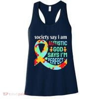 Society Say I Am Autistic God Says I'm Perfect Autism Awareness Women's Tank Top thumb 0