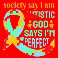 Society Say I Am Autistic God Says I'm Perfect Autism Awareness Santa Hat thumb 1