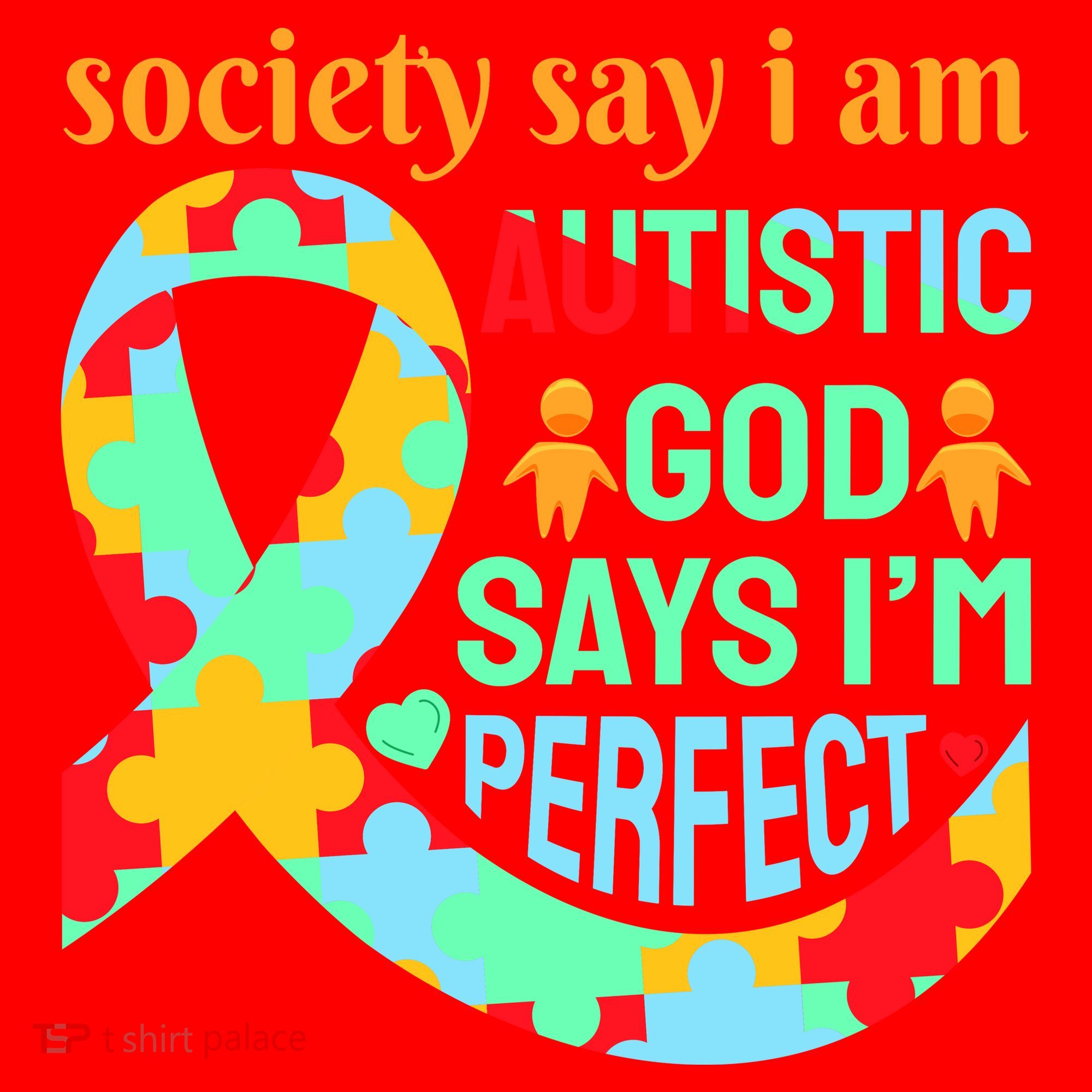 Society Say I Am Autistic God Says I'm Perfect Autism Awareness Santa Hat