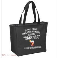 Say Sangria I Will Turn Around Funny Wine Lover Tote Bag thumb 2