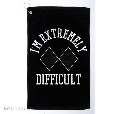 Ski Snowboard IM Extremely Difficult Diamond Sign Funny Golf Towel