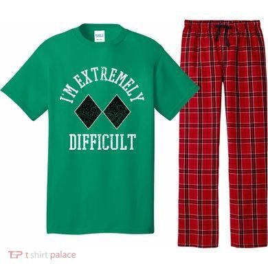 Ski Snowboard IM Extremely Difficult Diamond Sign Funny Pajama Set