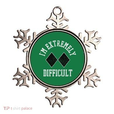Ski Snowboard IM Extremely Difficult Diamond Sign Funny Ornament