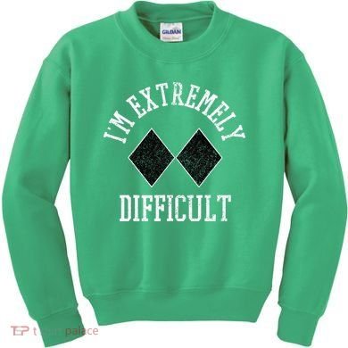 Ski Snowboard IM Extremely Difficult Diamond Sign Funny Kids Sweatshirt