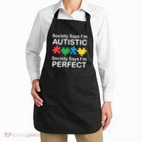 Society Says Im Autistic God Says Im Perfect Apron thumb 2