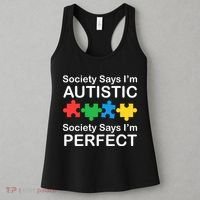 Society Says Im Autistic God Says Im Perfect Women's Tank Top thumb 3