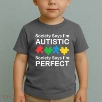 Society Says Im Autistic God Says Im Perfect Toddler T-Shirt thumb 2