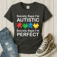 Society Says Im Autistic God Says Im Perfect Women's T-Shirt thumb 3