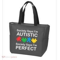 Society Says Im Autistic God Says Im Perfect Tote Bag thumb 3