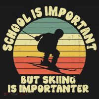 Ski School Is Important But Skiing Is Importanter Gift Ornament thumb 1