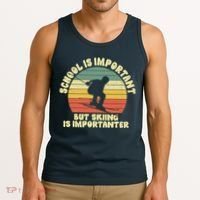 Ski School Is Important But Skiing Is Importanter Gift Tank Top thumb 3