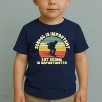 Ski School Is Important But Skiing Is Importanter Gift Toddler T-Shirt thumb 2