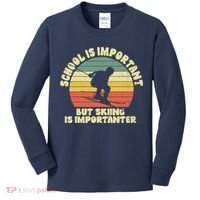 Ski School Is Important But Skiing Is Importanter Gift Kids Long Sleeve Shirt thumb 0
