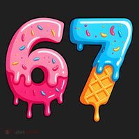 Six Seven Ice Cream Drip Cool Meme 67 Funny  Women's Sweatshirt thumb 2
