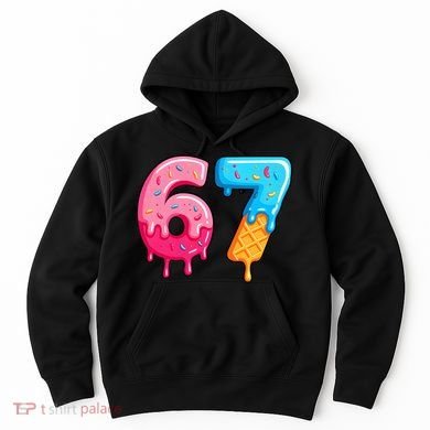 Six Seven Ice Cream Drip Cool Meme 67 Funny  Hoodie