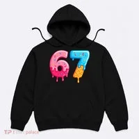 Six Seven Ice Cream Drip Cool Meme 67 Funny  Hoodie thumb 0