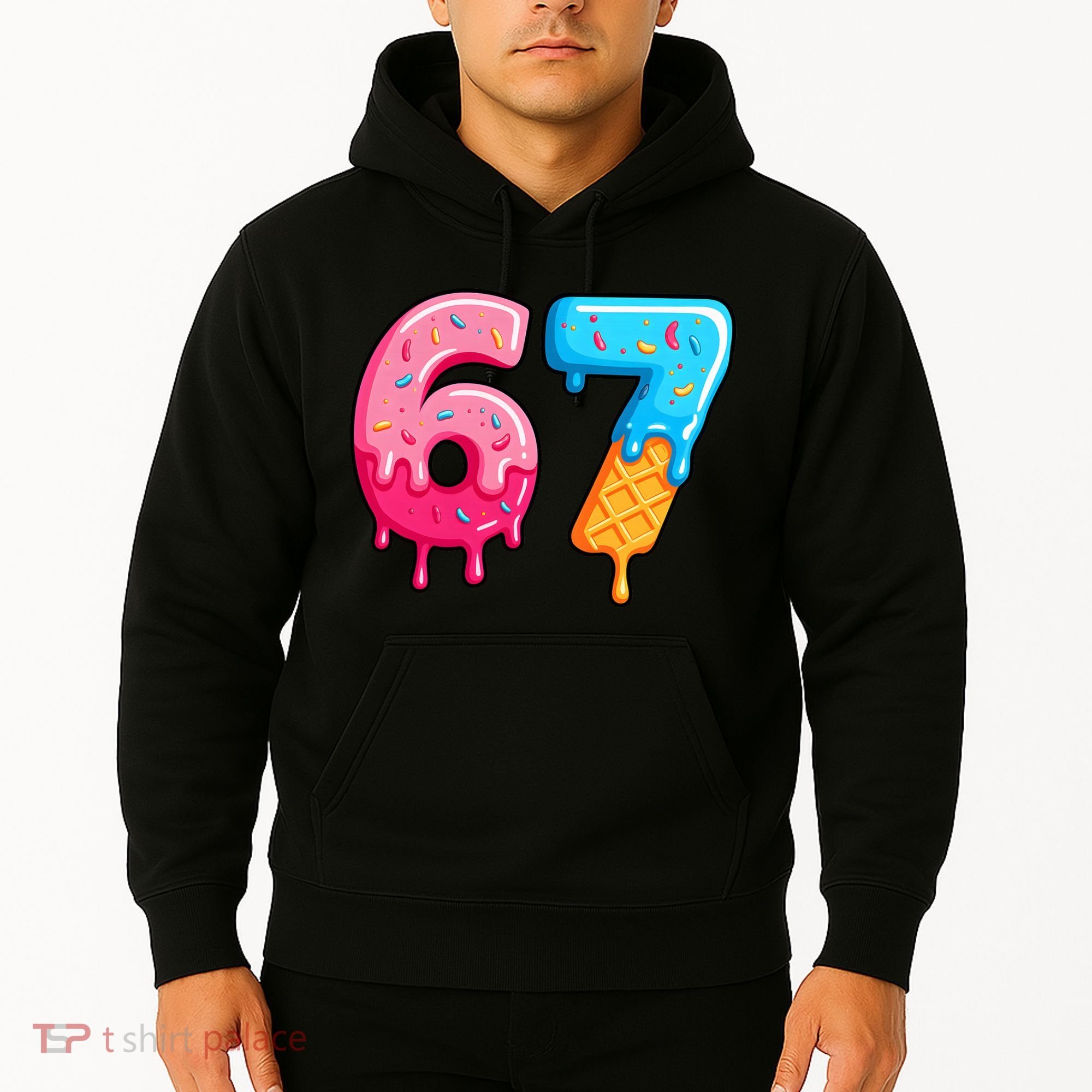Six Seven Ice Cream Drip Cool Meme 67 Funny  Hoodie