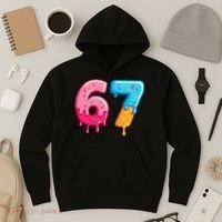 Six Seven Ice Cream Drip Cool Meme 67 Funny  Hoodie thumb 3