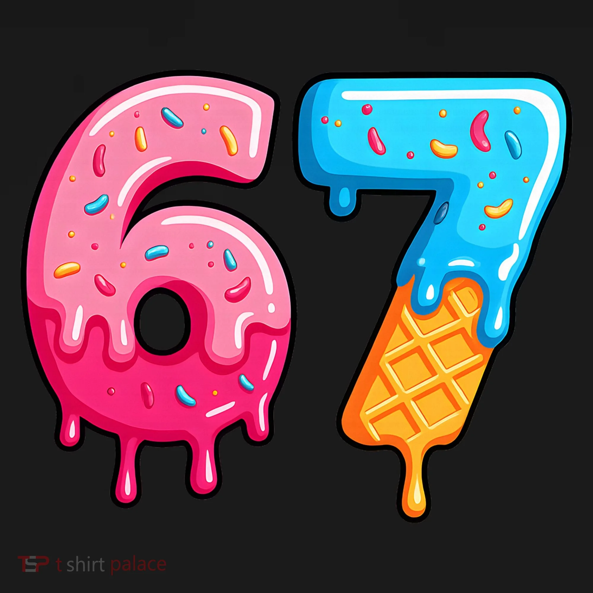 Six Seven Ice Cream Drip Cool Meme 67 Funny  Hoodie
