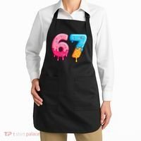 Six Seven Ice Cream Drip Cool Meme 67 Funny  Apron thumb 2