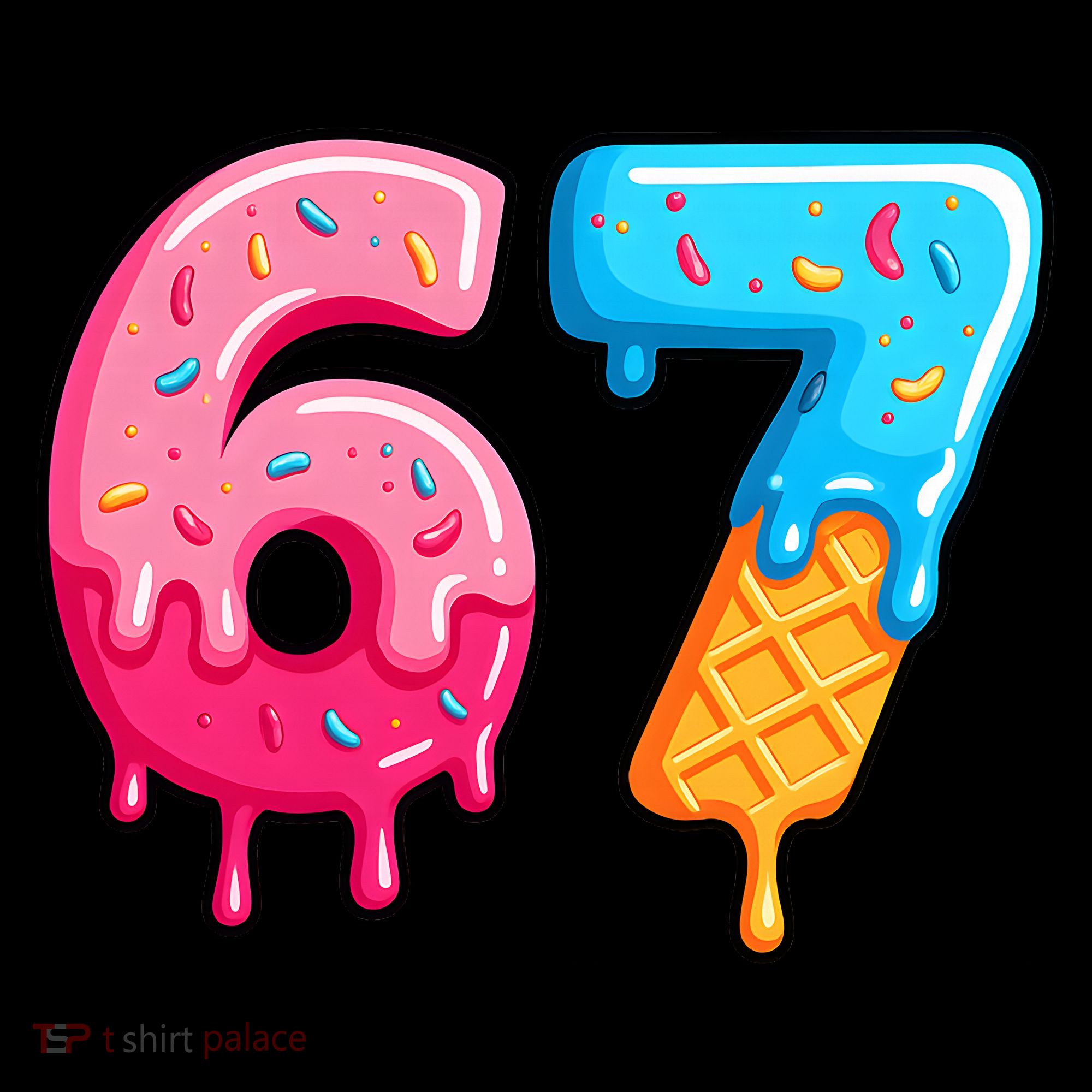 Six Seven Ice Cream Drip Cool Meme 67 Funny  Sweatshirt