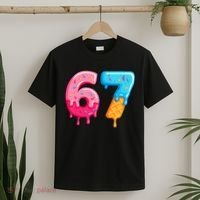 Six Seven Ice Cream Drip Cool Meme 67 Funny  T-Shirt thumb 2