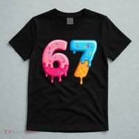 Six Seven Ice Cream Drip Cool Meme 67 Funny  T-Shirt thumb 5