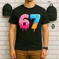 Six Seven Ice Cream Drip Cool Meme 67 Funny  T-Shirt thumb 6