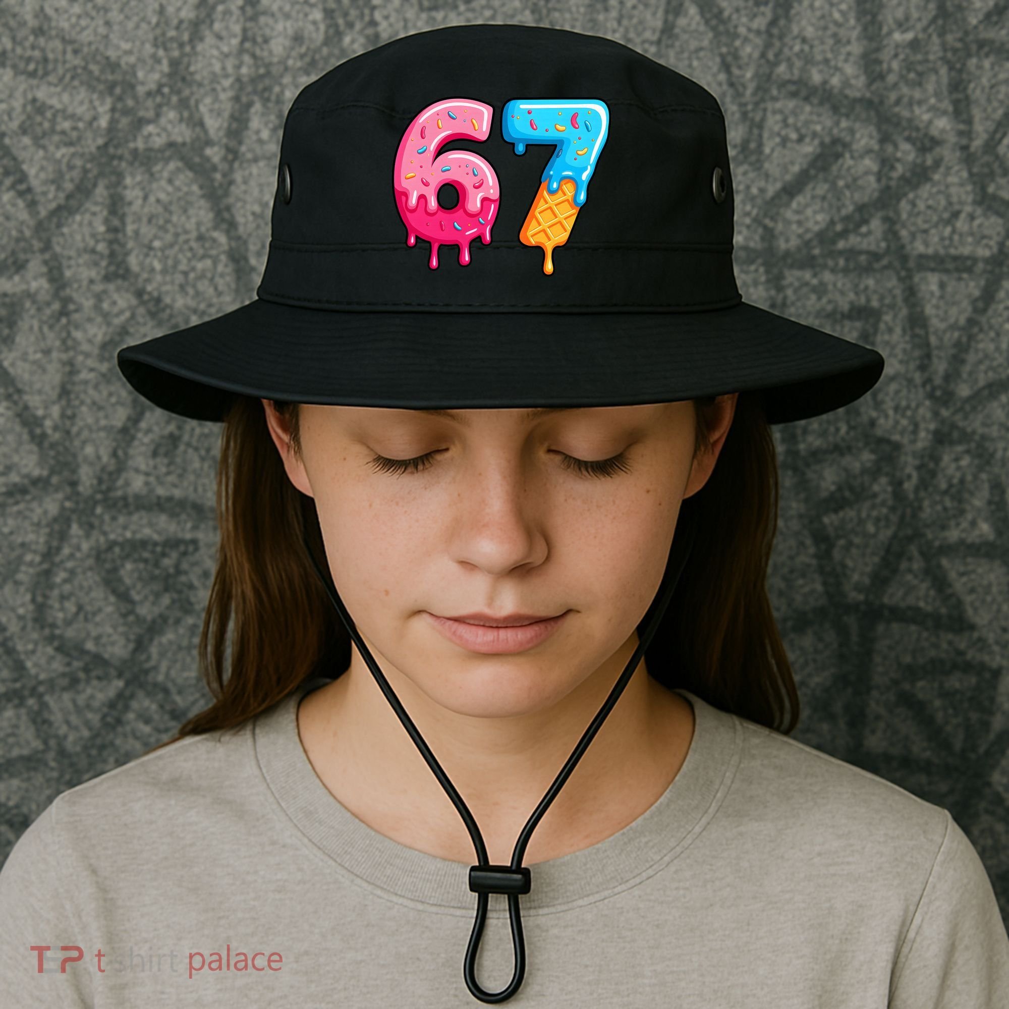 Six Seven Ice Cream Drip Cool Meme 67 Funny  Bucket Hat
